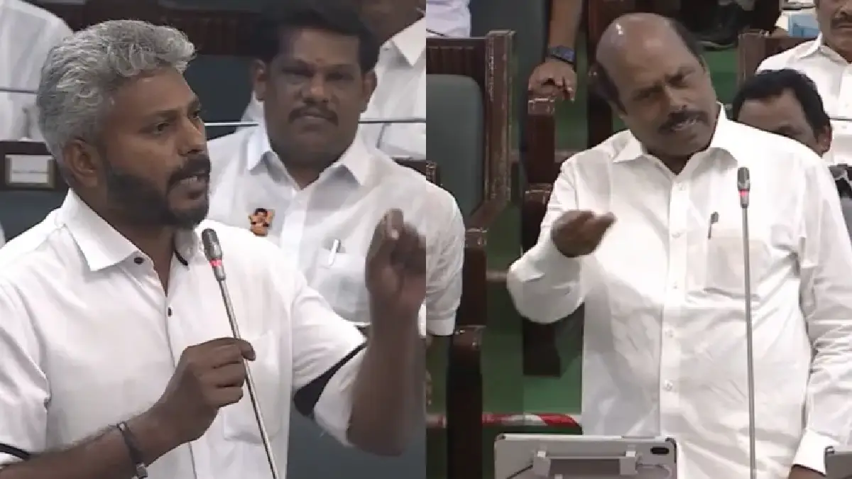 Finance Minister Maria Wilson thanks former Minister E.V. Velu